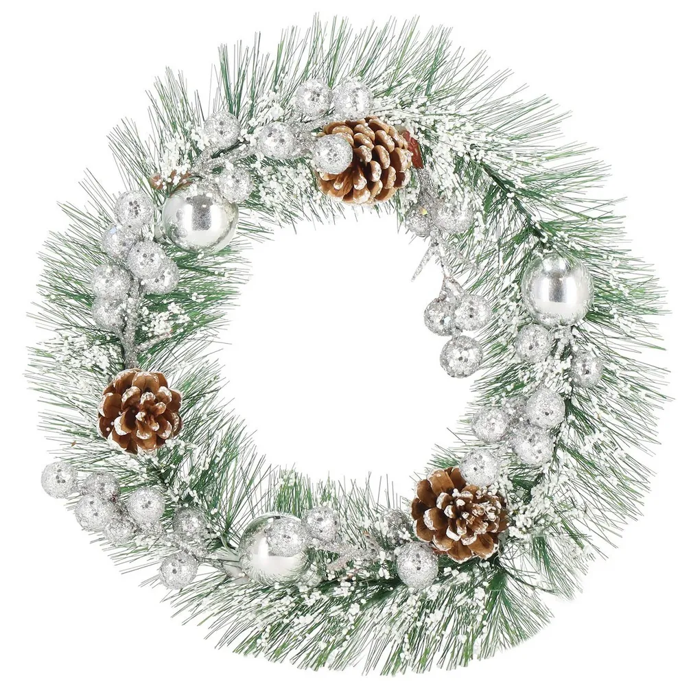 XMAS Świąteczny wianek ozdoba na drzwi wieniec stroik dekoracja choinka girlanda świąteczna 24cm