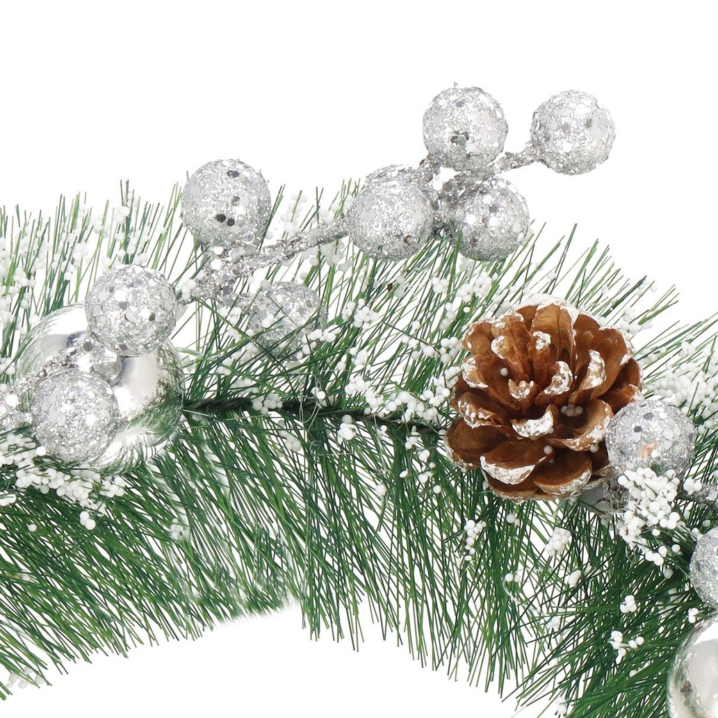 XMAS Świąteczny wianek ozdoba na drzwi wieniec stroik dekoracja choinka girlanda świąteczna 24cm - obrazek 7
