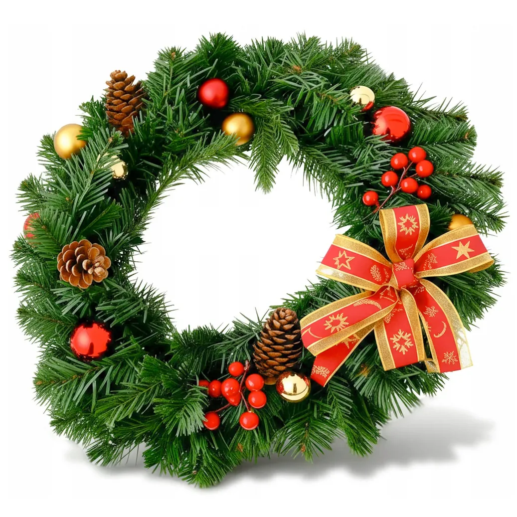 XMAS Świąteczny wianek ozdoba na drzwi wieniec stroik dekoracja choinka girlanda świąteczna 40cm