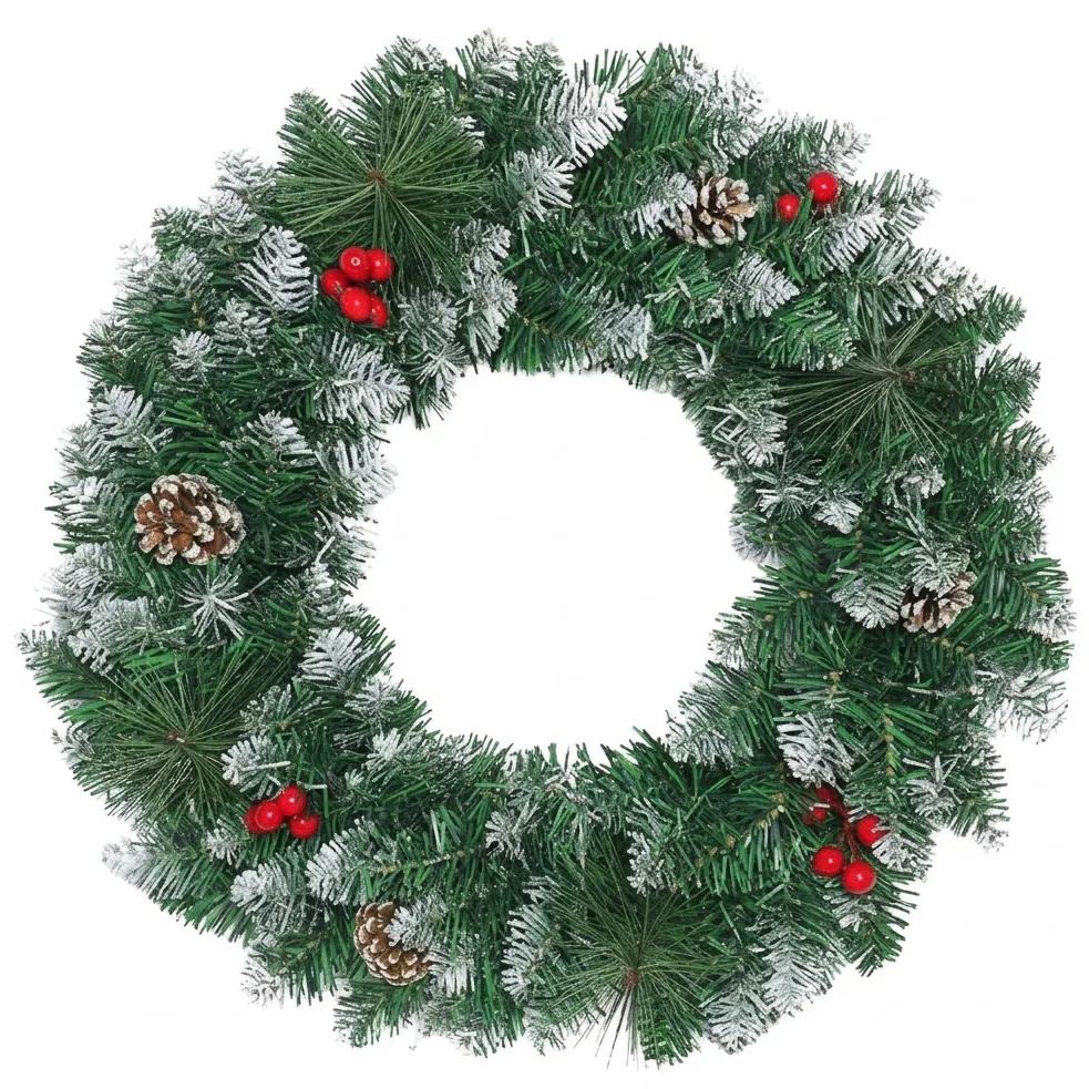 XMAS Świąteczny wianek ozdoba na drzwi wieniec stroik dekoracja choinka girlanda świąteczna 50cm