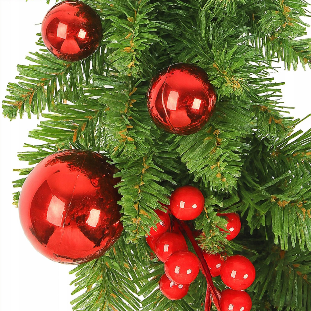 XMAS Świąteczny wianek ozdoba na drzwi wieniec stroik dekoracja choinka girlanda świąteczna 45cm - obrazek 3