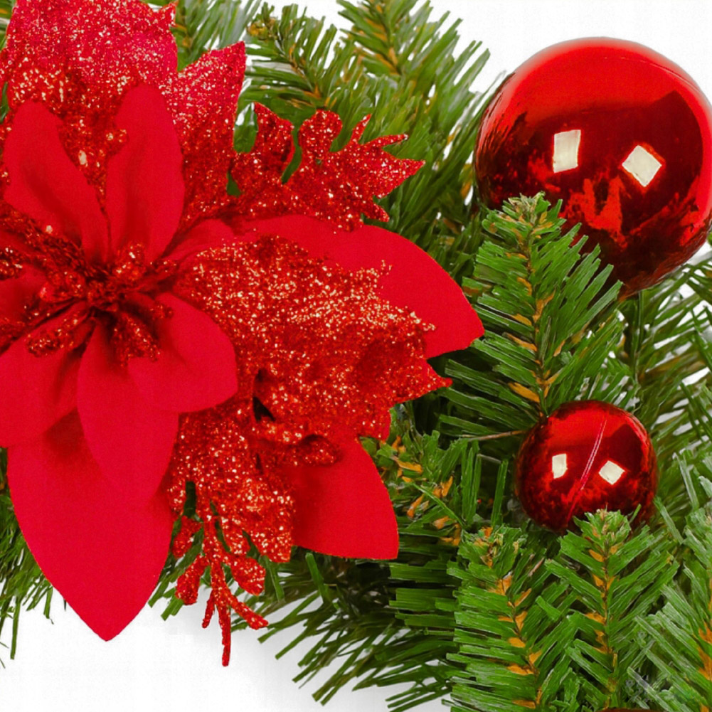 XMAS Świąteczny wianek ozdoba na drzwi wieniec stroik dekoracja choinka girlanda świąteczna 45cm - obrazek 4