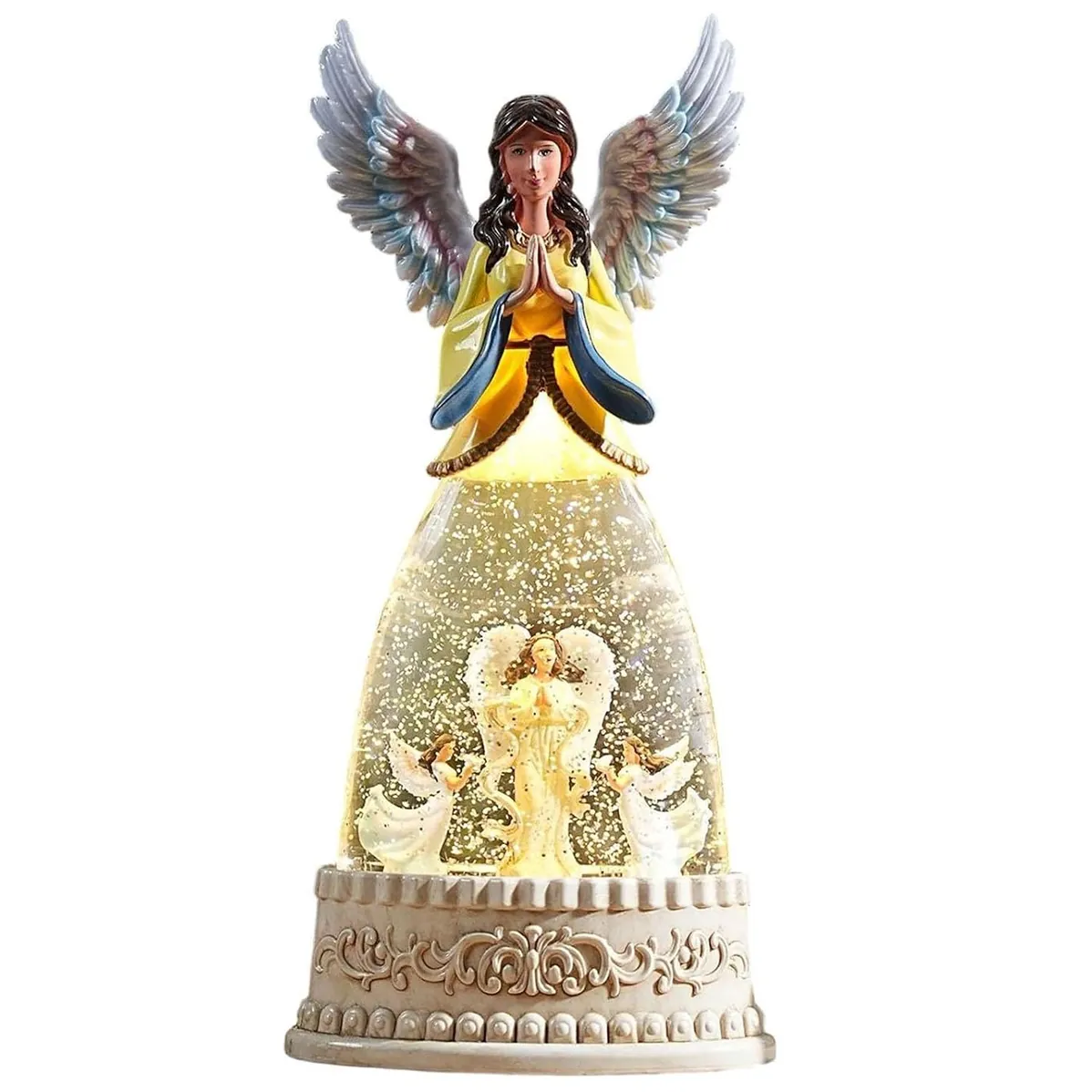 XMAS Figurka anioła anioł led kula śnieżna muzyczna pozytywka ozdoba świąteczna 31cm