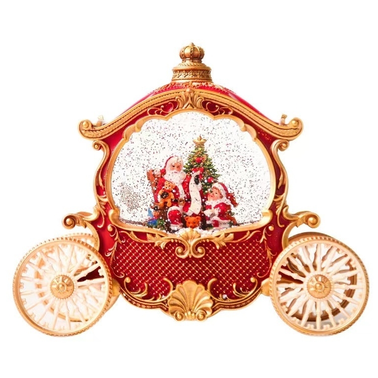 XMAS Karoca z Mikołajem led kula śnieżna muzyczna pozytywka ozdoba świąteczna 26cm - obrazek 2