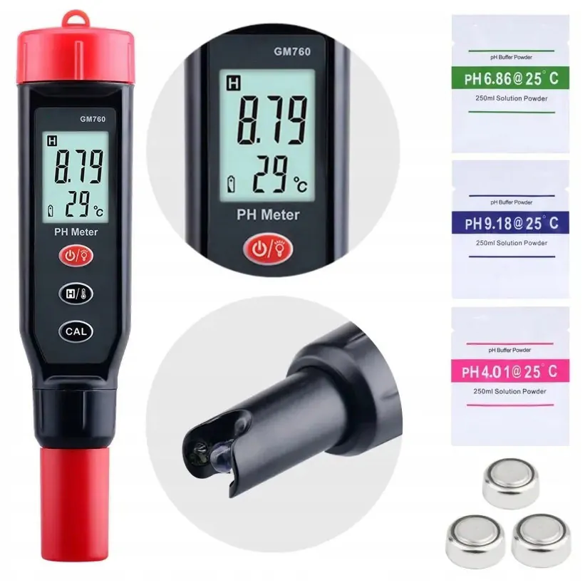 HÖGLER Miernik tester pH metr wody w basenie do basenu czujnik temperatury termometr automatyczny 2w1