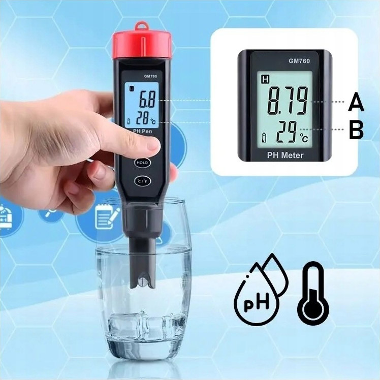 HÖGLER Miernik tester pH metr wody w basenie do basenu czujnik temperatury termometr automatyczny 2w1 - obrazek 2