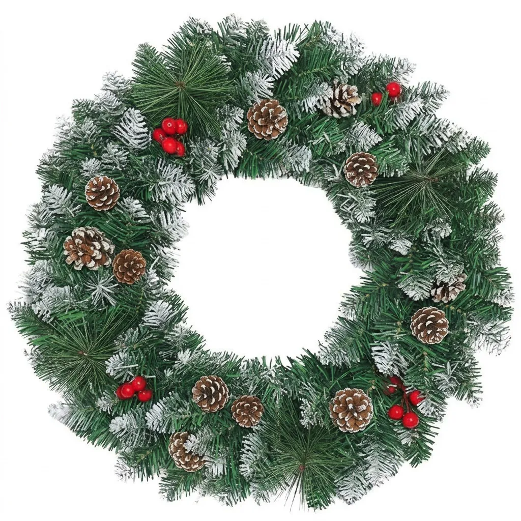 XMAS Świąteczny wianek ozdoba na drzwi wieniec stroik dekoracja choinka girlanda świąteczna 60cm