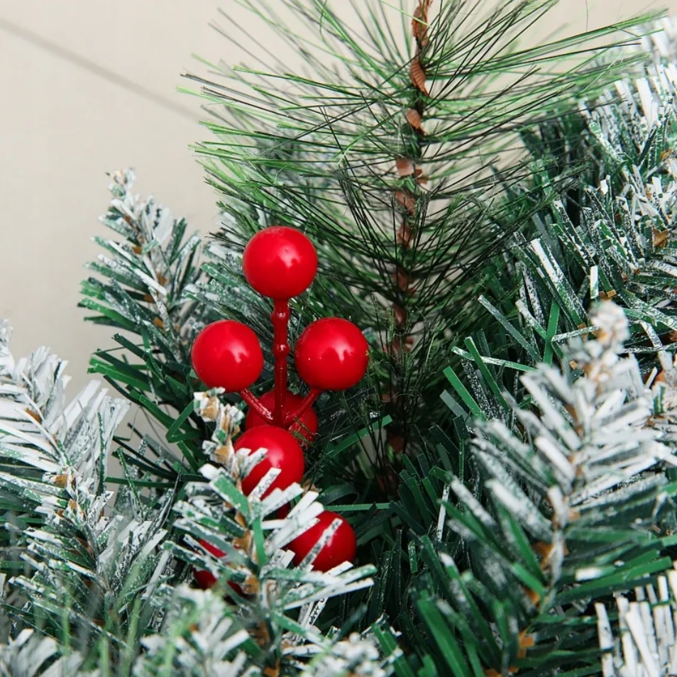 XMAS Świąteczny wianek ozdoba na drzwi wieniec stroik dekoracja choinka girlanda świąteczna 60cm - obrazek 3